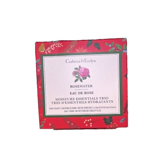 CRABTREE & EVELYN Rosewater 3 pcs - Soap 6.5 oz + 2 Hand Cream (0.9 oz ea) - Picture 1 of 2